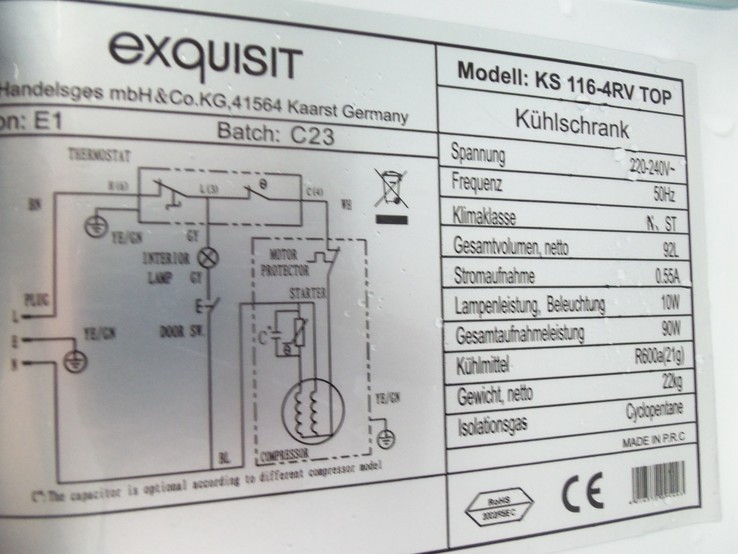 Холодильник  EXQUISIT  92 Л. розміри 85*48 см.   з   Німеччини, numer zdjęcia 5