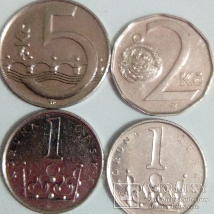 1,2 та 5 крон. разные года ( одним лотом 4 монеты )