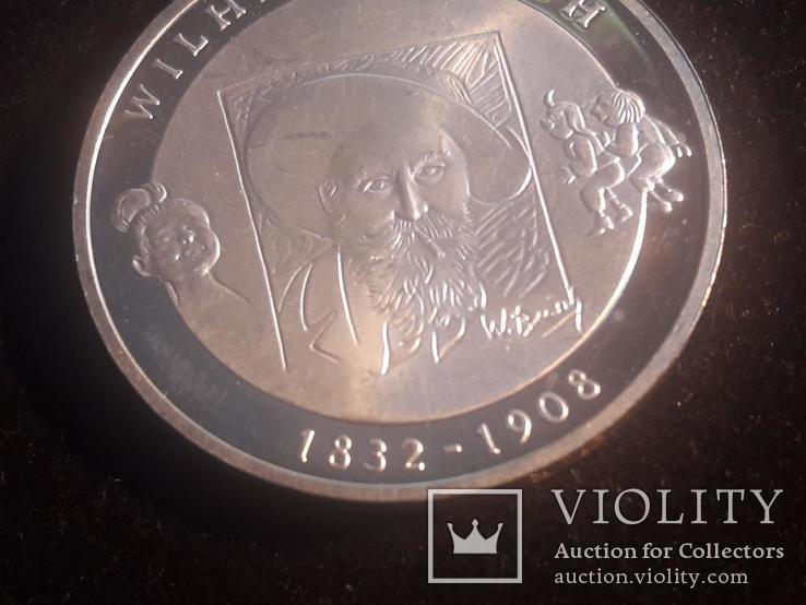 Германия, 10 евро "Вильгельм Буш" 2007 г. СЕРЕБРО, фото №3