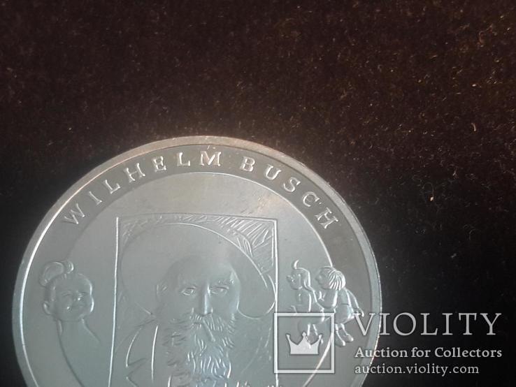 Германия, 10 евро "Вильгельм Буш" 2007 г. СЕРЕБРО, фото №4