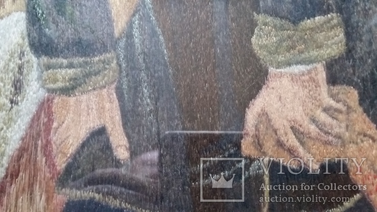 Стара картина, ручна вишивка гладдю 68х54 см, фото №11