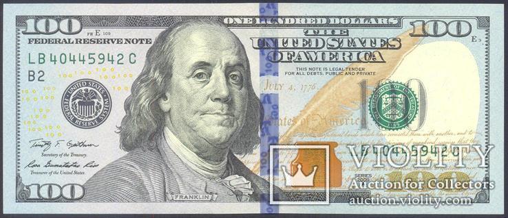 США - 100 $ долларов 2009 A - New York (B2) - UNC, Пресс, фото №3