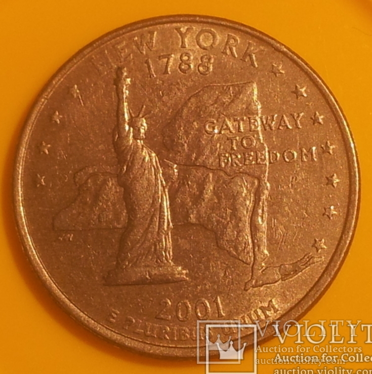 США ¼ долара, 2001 Квотер штату Нью-Йорк, фото №2