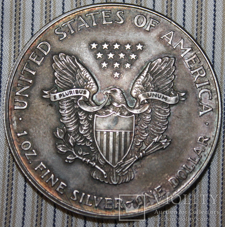  Один серебряный доллар США"Шагающая Свобода",2000 года.( повторно ,в связи с невыкупом), фото №6