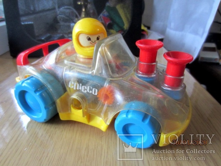 Vintage 1980 Chicco plastic racing car volkswagen, фото №2