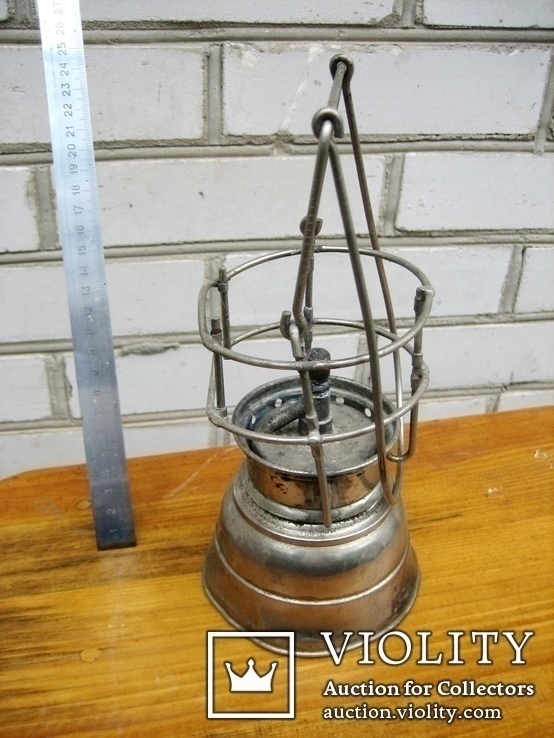 Старовинна гасова лампа з іноземним тавром, фото №3