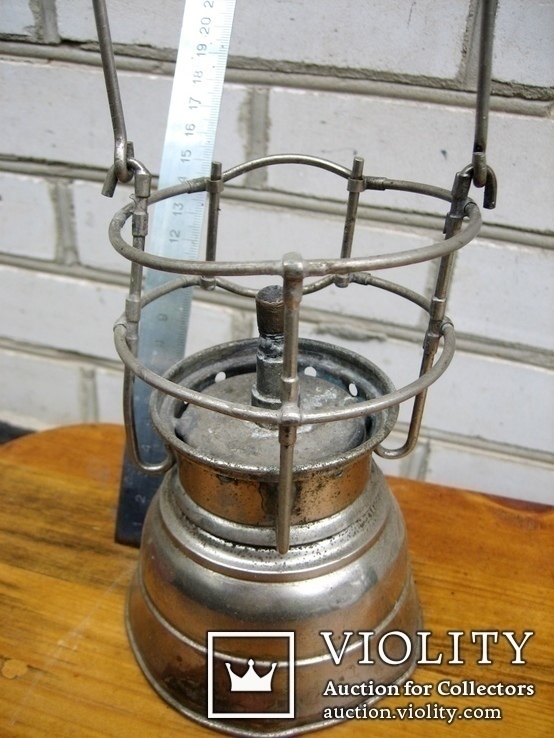 Старовинна гасова лампа з іноземним тавром, фото №4