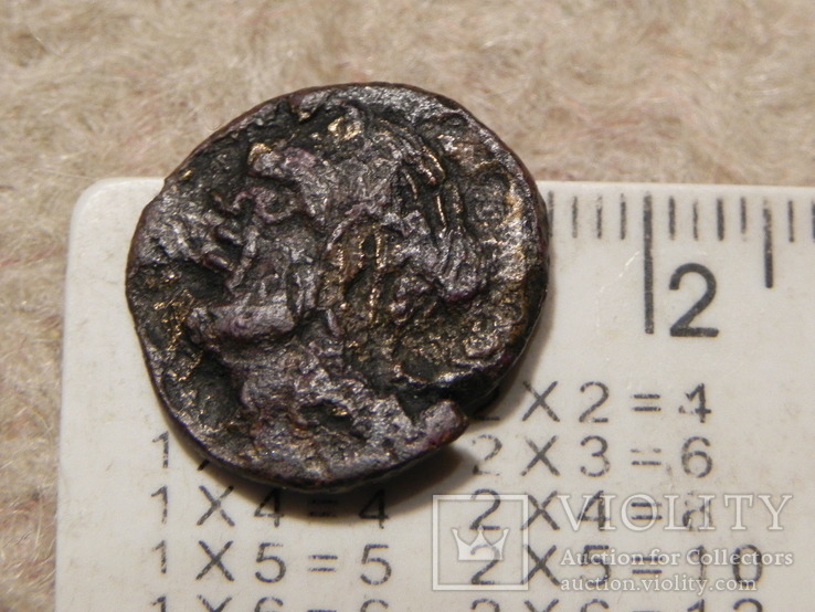 Монета Пантикапея- сатир- рог изобилия и две шапки Диоскуров, фото №4