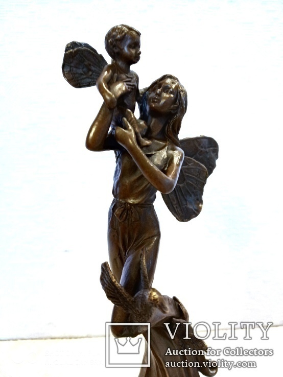 Статуэтка бронзовая - "Фея с младенцем" бронза, латунь., фото №10