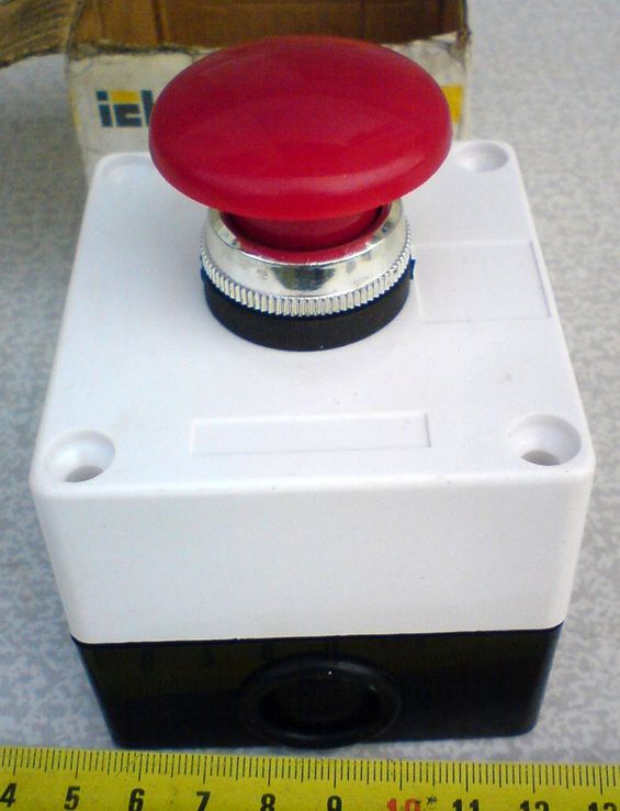 Кнопка стоп грибок IEK AEA-22 с КП-101, фото №4