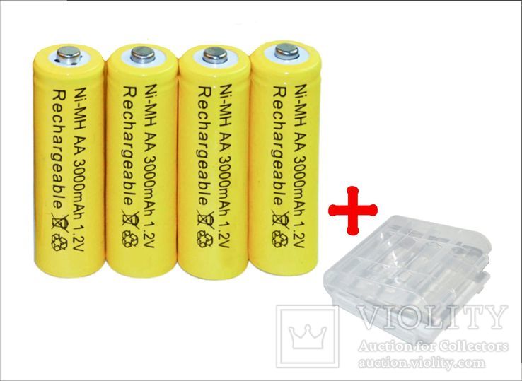 Аккумуляторы АА 3000mAh 4 шт + футляр