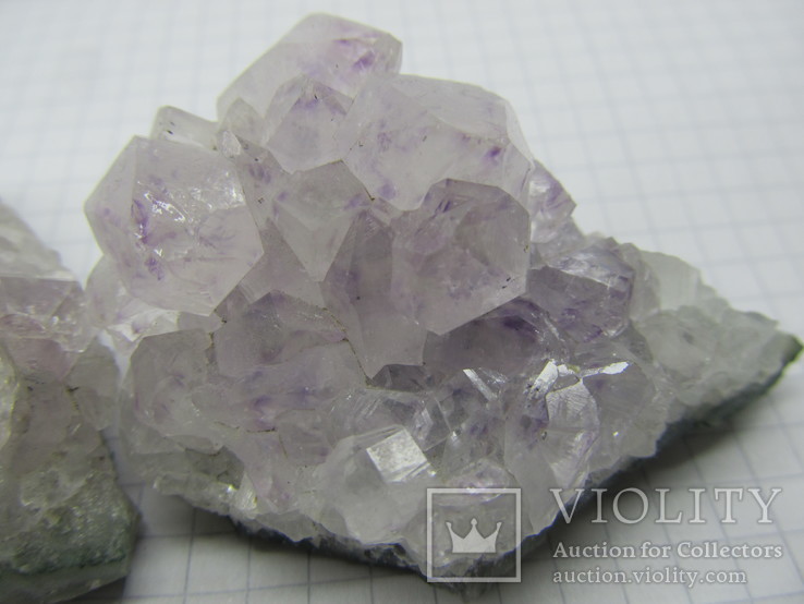 Природный аметист - 2 камня с кристалами, фото №3