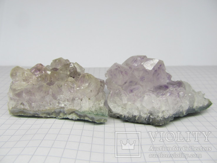 Природный аметист - 2 камня с кристалами, фото №5