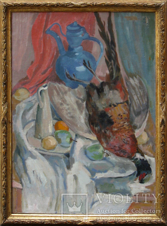 Людвиг Квятковский (1880-1953). Натюрморт с фазаном, фото №2