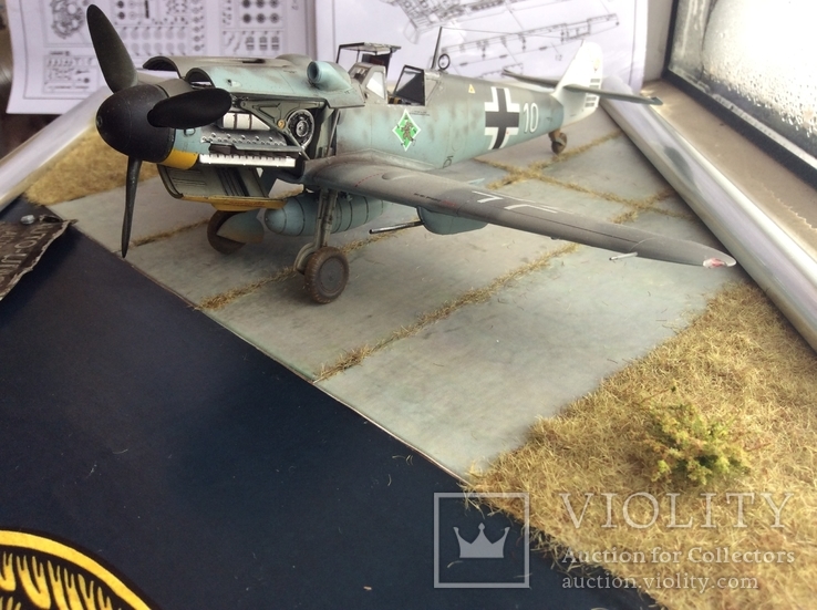 Диорама немецкий истребитель Bf-109 F4 в масштабе 1:48, фото №4