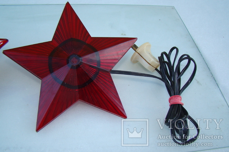 Электрическая ёлочная игрушка СССР  "Звезда" 2 штуки, фото №5