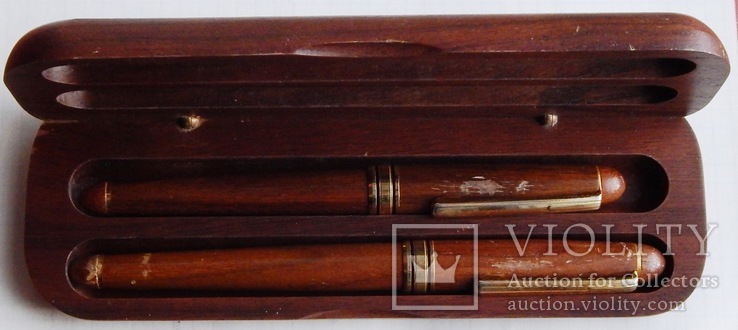 Набір ручок в дерев'яному пеналі., фото №6