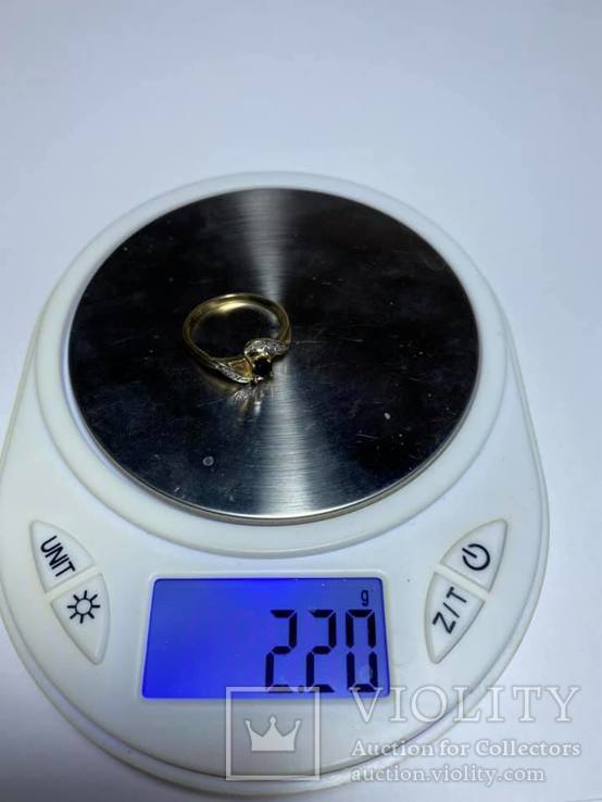 Золотое кольцо с сапфиром и бриллиантами, фото №7