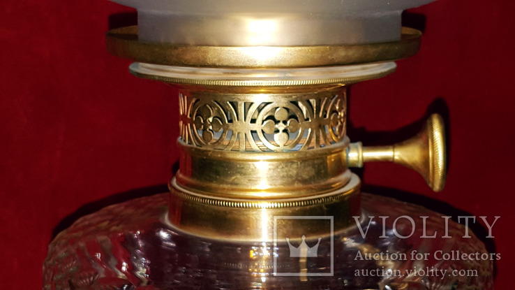 Ампирная керосиновая лампа нач.19 века с плафоном "тюльпан"., фото №8