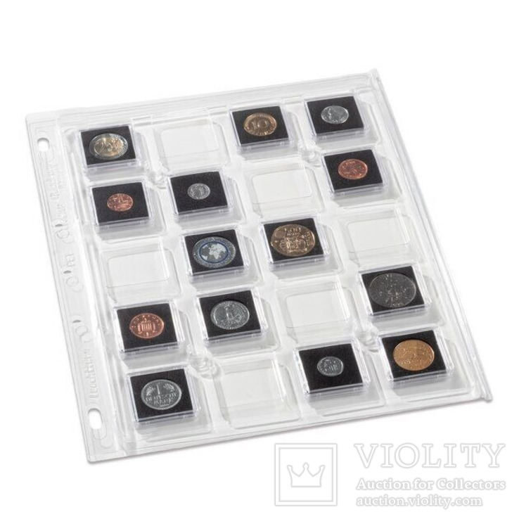 Arkusz-plastik na monety w kapsułach quadrum mini Leuchtturm 360060