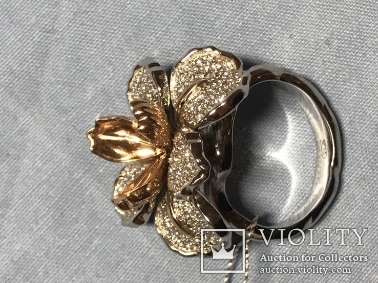 Золотое кольцо с бриллиантами, фото №10