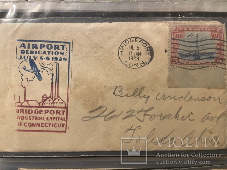 США  авіа лист 1929 р. з  м. 5 с. саме для авіапошти