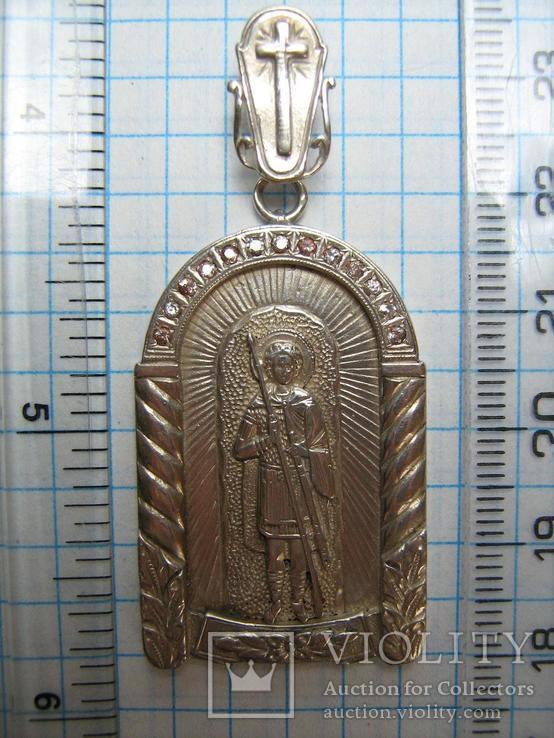 Серебряная Ладанка Святой Георгий Победоносец Большая Иконка 925 проба Серебро 265, фото №5
