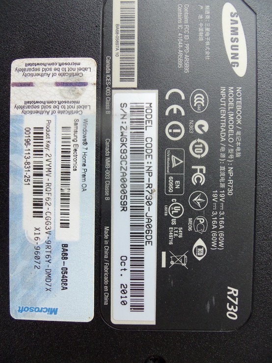 Ноутбук SAMSUNG NP-R730 DUAL-core CPU T4500 2*2.30GHz з Німеччини, фото №12