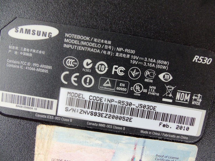 Ноутбук SAMSUNG NP-R530 intel core i3 CPU M 33 2*2.13GHz   з Німеччини, photo number 12