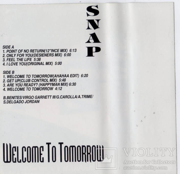 Snap! (Welcome To Tomorrow) 1994. (МС). Кассета. Euro Star. Poland. Techno, фото №7