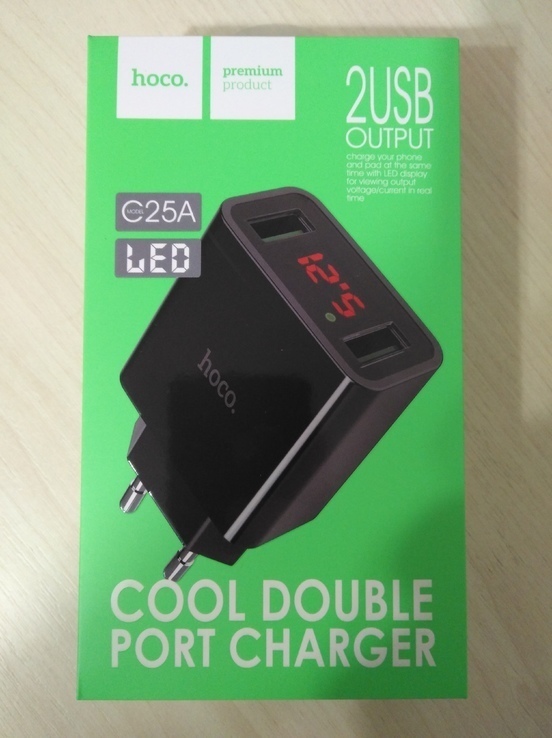 Зарядное устройство Hoco C25A 2.2A/2USB Black Original !!!, numer zdjęcia 2