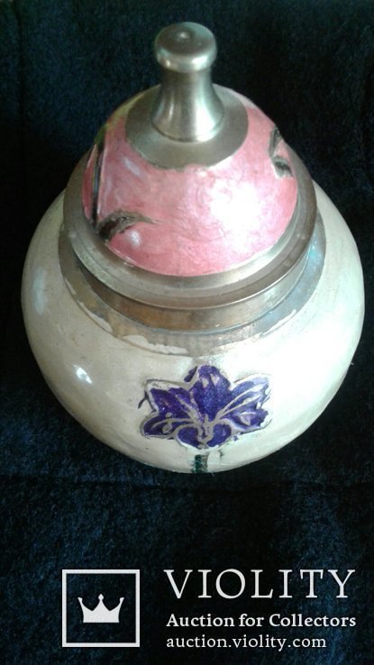  Ваза  латунная с эмалями Cloisonné . Китай., фото №2
