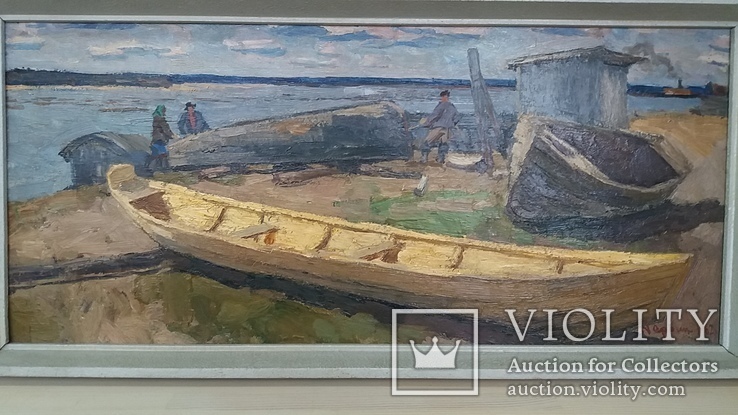 Картина  Дарьин Г.А. "Новая лодка" 1962 г., photo number 2