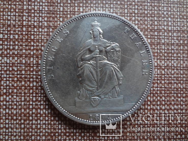 1 талер 1871 Пруссия Победный  серебро  (Ж.5.10) ~, фото №2