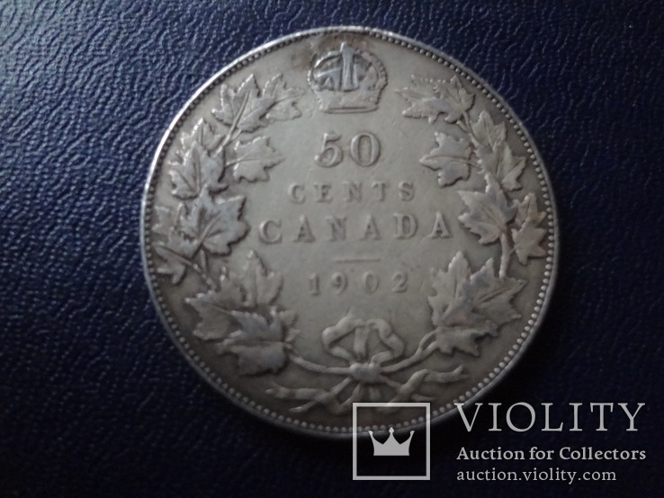 50  центов 1902  Канада тираж 120000  серебро    (1.4.13)~, фото №2