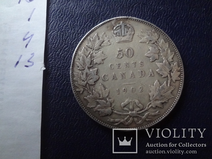 50  центов 1902  Канада тираж 120000  серебро    (1.4.13)~, фото №6