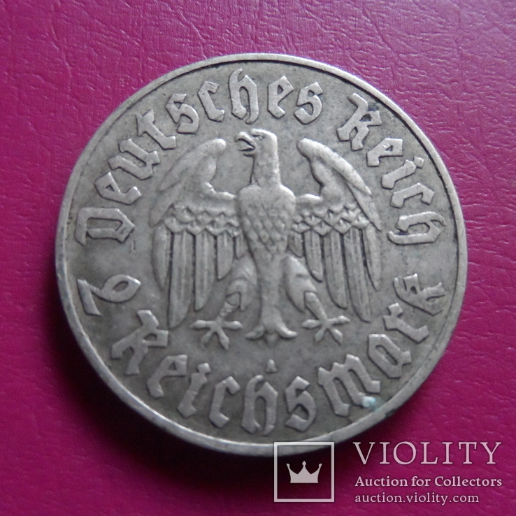 2 марки 1933  Мартин Лютер серебро  (S.2.1)~, фото №3