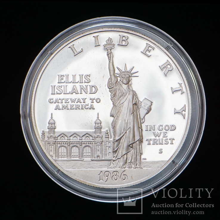 1 Доллар 1986 100 лет Статуе Свободы (Серебро 0.900, 26.73г), США ПРУФ