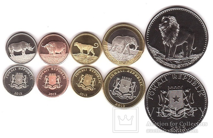 Somalia Сомали - набор 5 монет 5 10 25 50 100 Shillings 2013