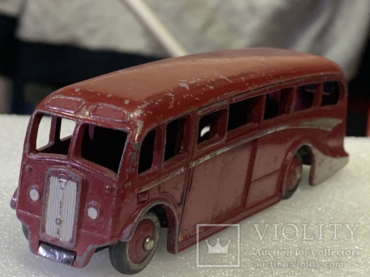 Dinky Toys № 281 Роскошный туристический автобус Maroon / Silver Flash Очень редкий., фото №2