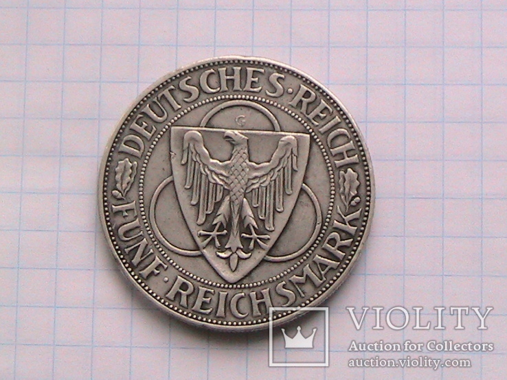 Германия 5 марок 1930 G Орел, фото №3