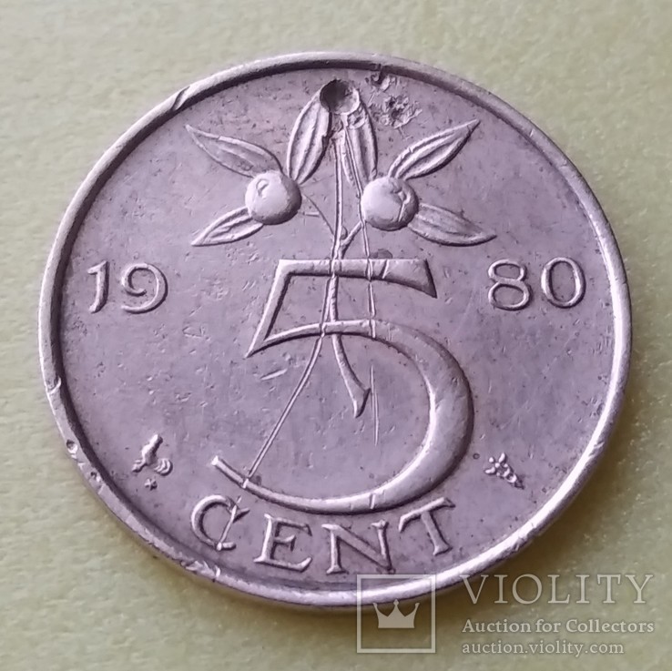 Нидерланды 5 центов 1980 год, фото №7