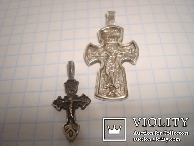 Крест серебро 925*  и маленький крестик как бонус - серебро 925*, фото №4