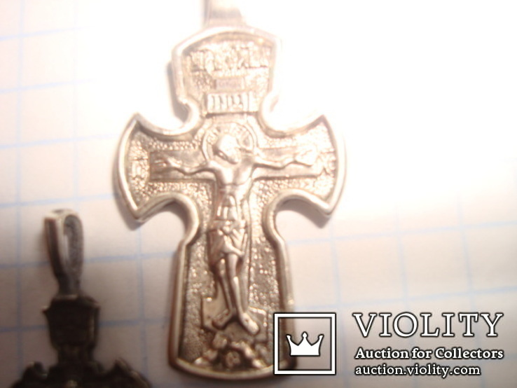 Крест серебро 925*  и маленький крестик как бонус - серебро 925*, фото №6