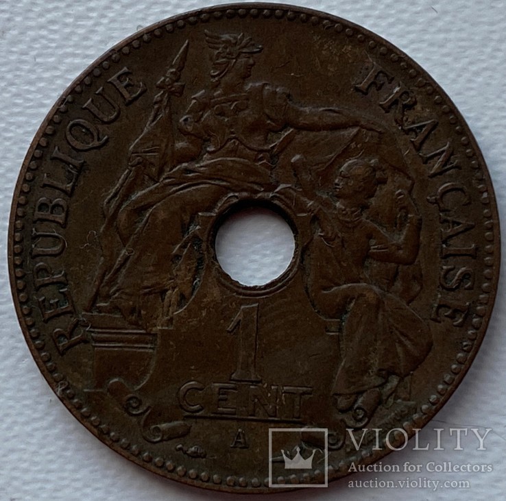 Индокитай 1 цент 1903 год, фото №2