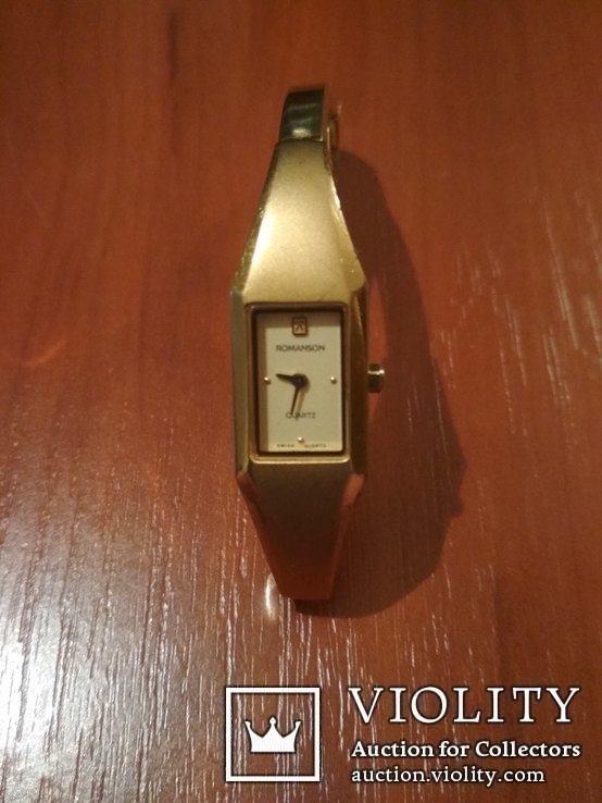 Фирменные позолоченные часы "Romanson" 23 карата  Швейцария (кварц) RM 9188L (za)., фото №3