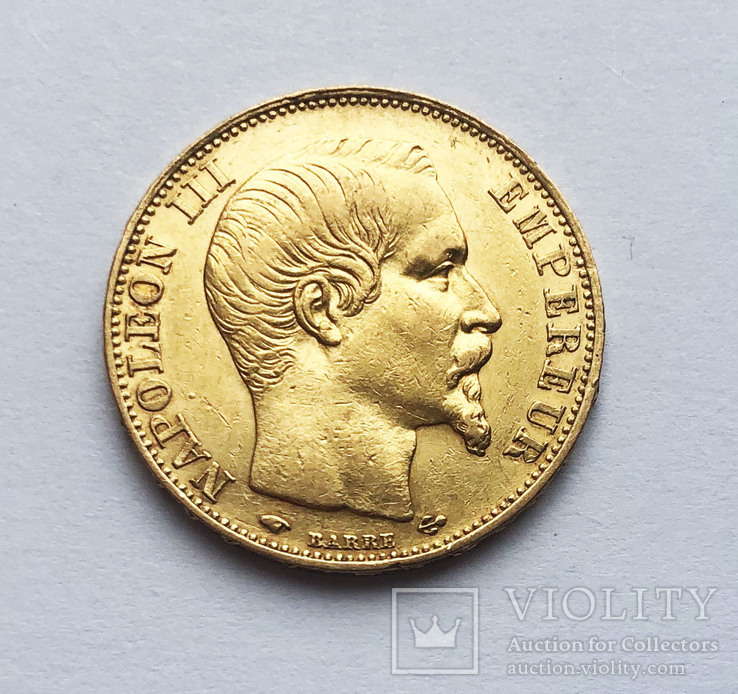 20 франков 1857 года. AU., фото №3