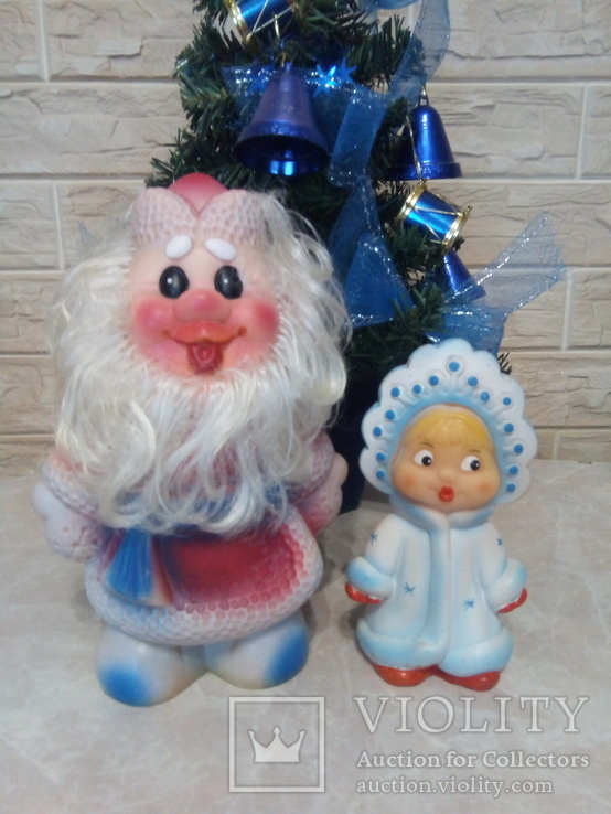 Дед Мороз и Снегурочка,  снеговик, коллекция из резины, фото №10