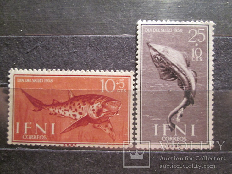 Ифни  День марок 1958 года - Рыба и корабли *