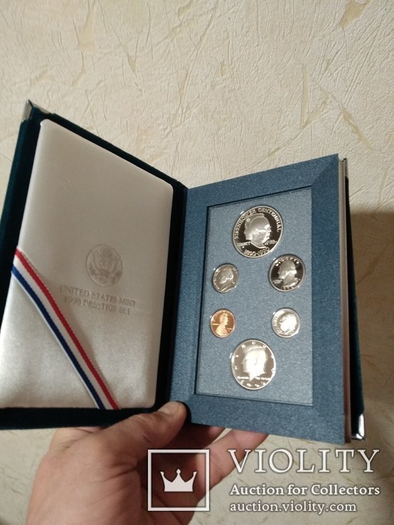 Годовой набор монет США 1990 года Prestige Set "100 лет Эйзенхауэру", фото №6